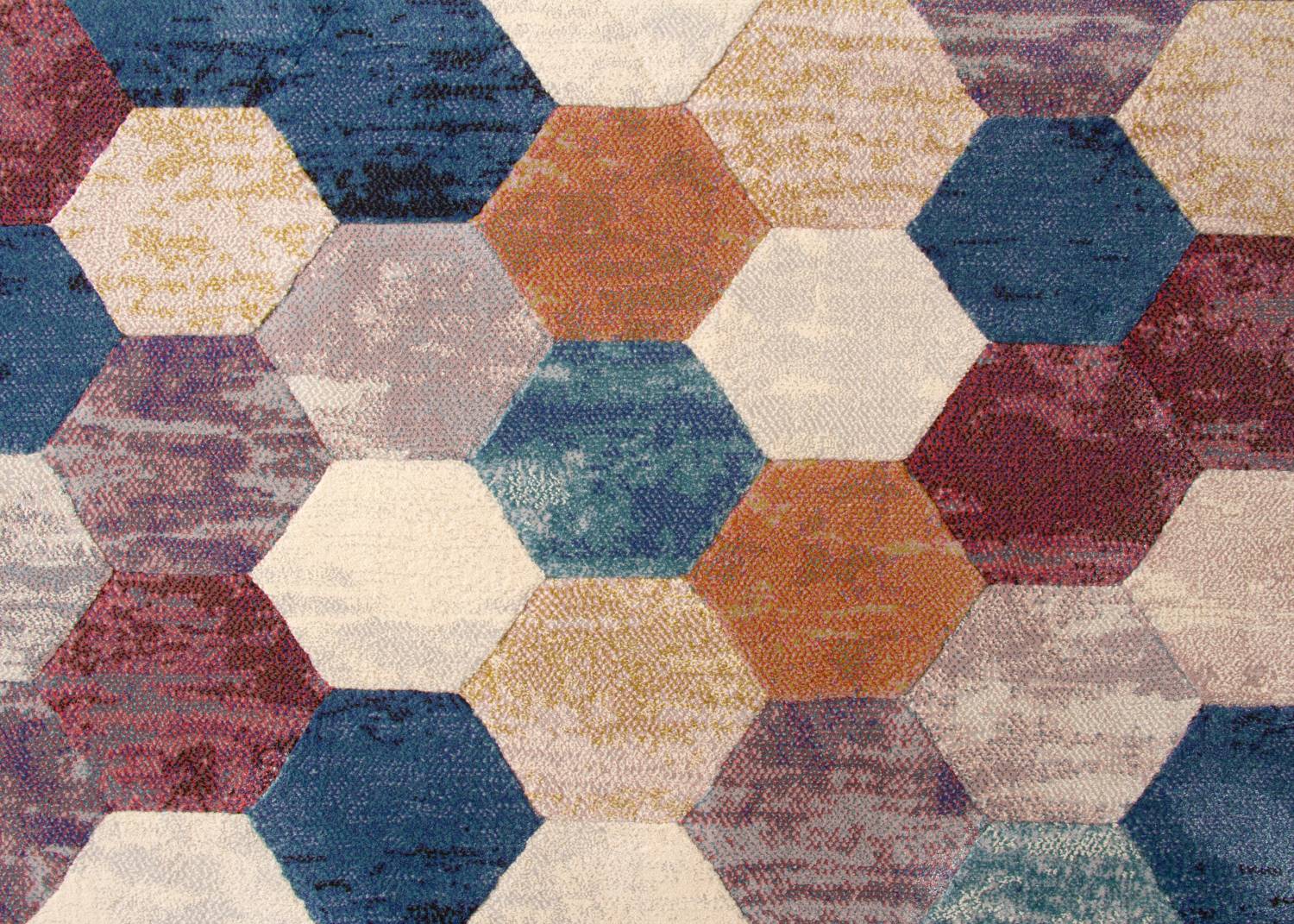 Kurzflor Teppich Harmonious Colours - Hexagon