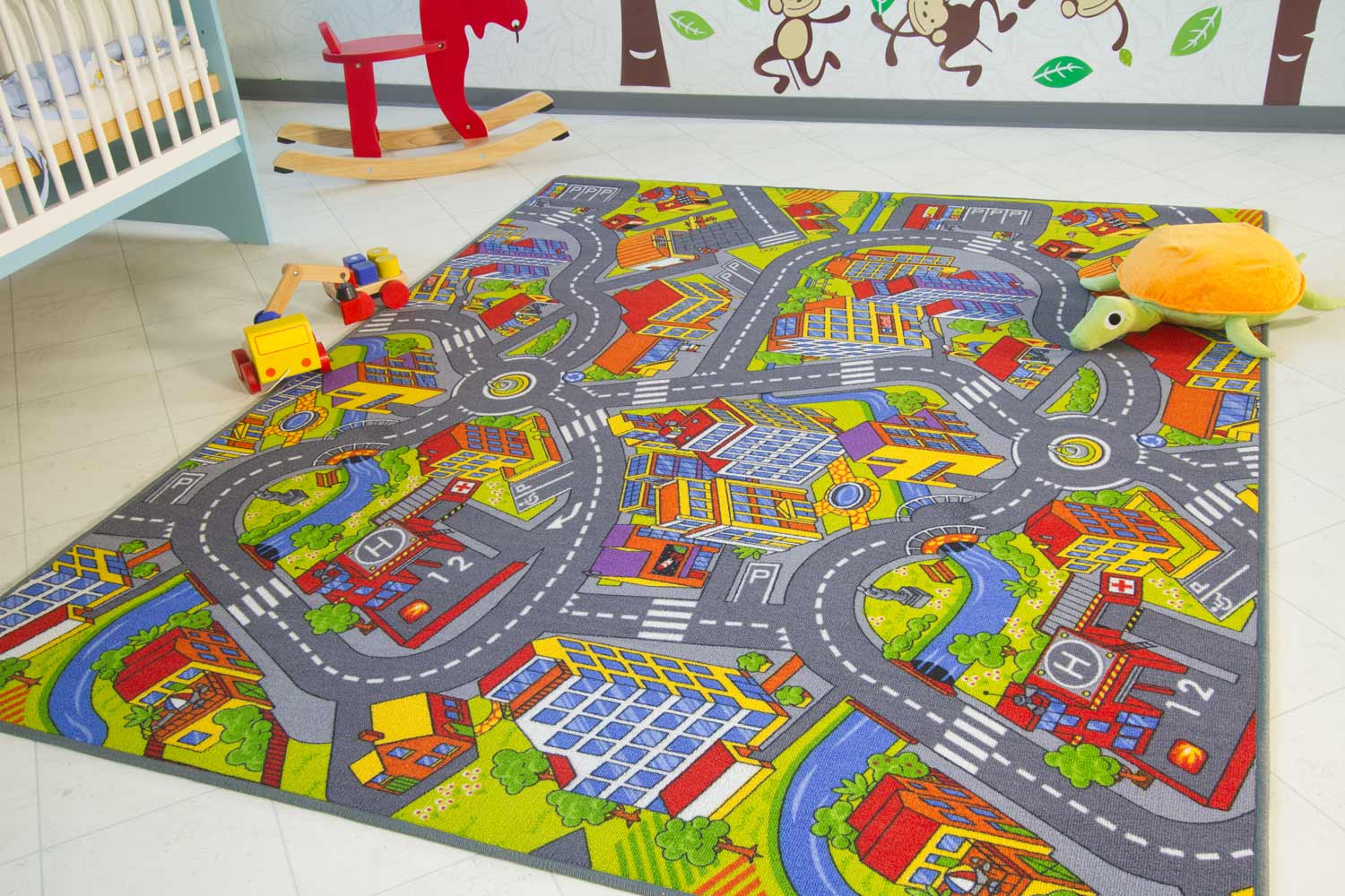Kinderteppich City - Straßen- und Spielteppich